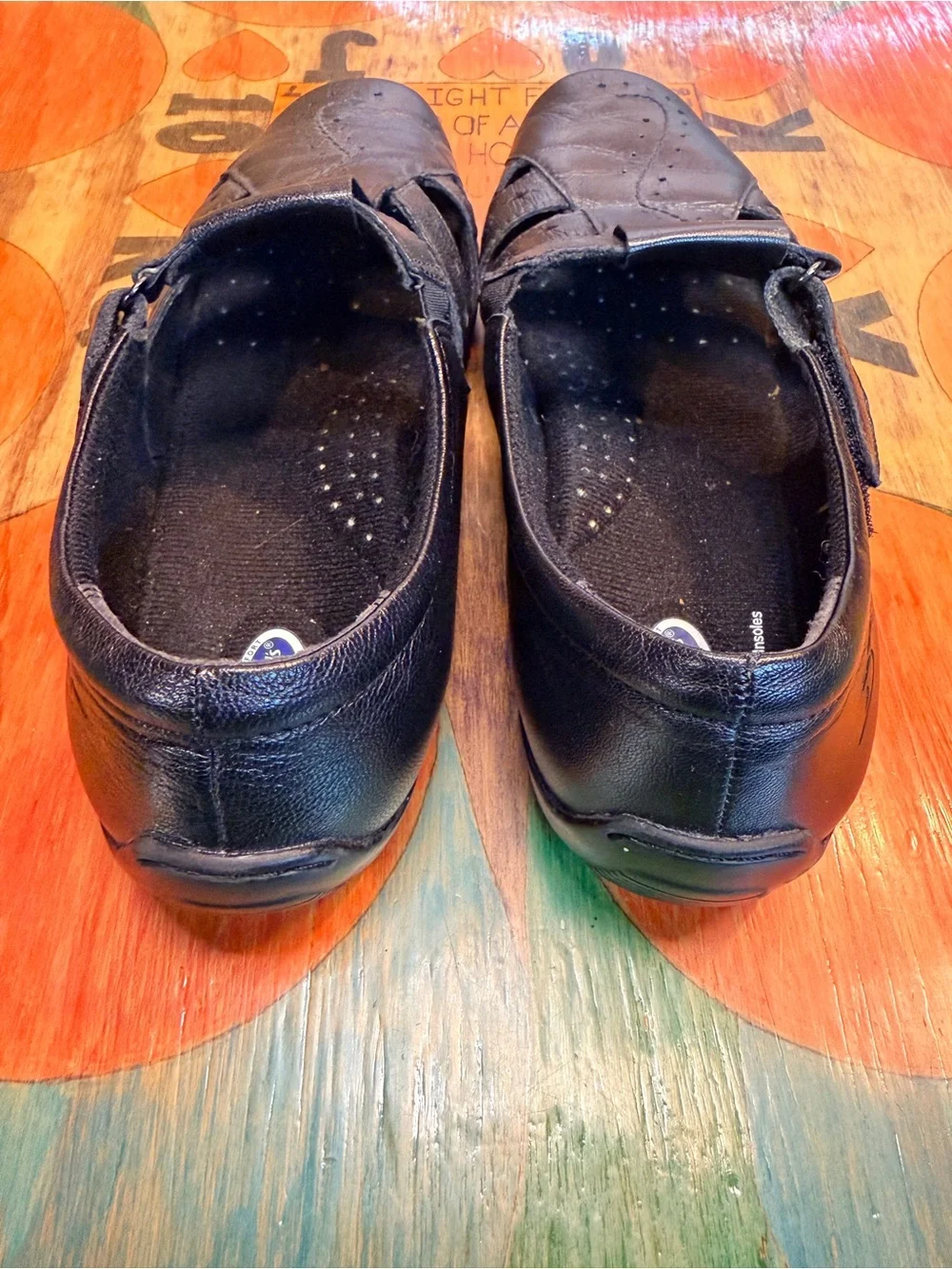 Dr Scholl's Shoes Womens Size 10W Black Double Air Pillo Comfort Leather Casual